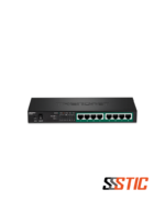 Switch de red Gigabit PoE+ no administrable de 8 puertos TRENDnet TPE-TG83 en chasis metálico compacto.