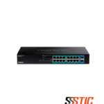 Switch de red no administrable TRENDnet TPE-TG182 de 16 puertos Gigabit PoE+ con 240W y 2 ranuras SFP.