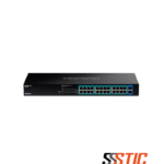 Switch de red no administrable TRENDnet TPE-TG262 de 24 puertos Gigabit PoE+ con 380W y 2 ranuras SFP.