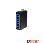 Switch industrial administrable Web Smart Capa 2 TRENDnet TI-G160I de 16 puertos Gigabit en chasis metálico IP30 para Riel DIN.