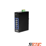 Switch industrial administrado Capa 2 TRENDnet TI-G102i de 8 puertos Gigabit y 2 ranuras SFP en chasis IP30 para Riel DIN.